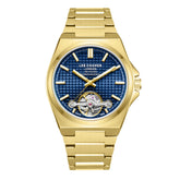 Lee Cooper Men's Automatic Watch Blue Dial with Gold Metal Band,LC08229.190